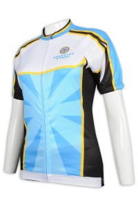 B157 Custom-made women's long-sleeved cycling shirt Contrast color Single-shirt garment factory